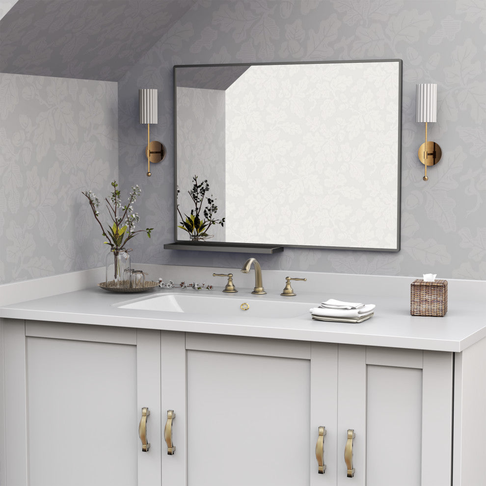 Large Rectangular Framed Wall Mount Bathroom Vanity Mirror, 40 X 30