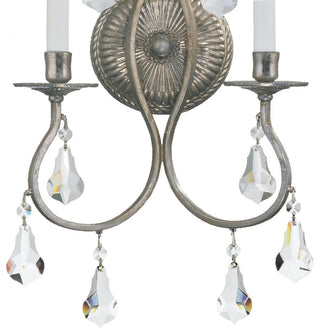 Crystorama Lighting Group 5012-CL-MWP Ashton 2 Light 18" Tall - Olde Silver