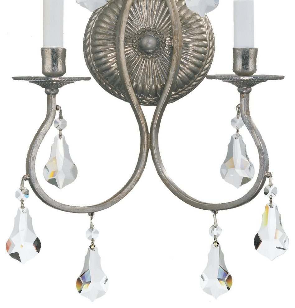 Crystorama Lighting Group 5012-CL-MWP Ashton 2 Light 18" Tall - Olde Silver