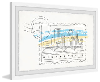 "Minneapolis Stamp" Framed Painting Print, 45x30