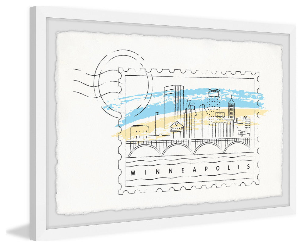 "Minneapolis Stamp" Framed Painting Print, 45x30