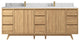 Madison Teak 84 Double Sink Bath Vanity in Light Natural 1.5" Calacatta Laza