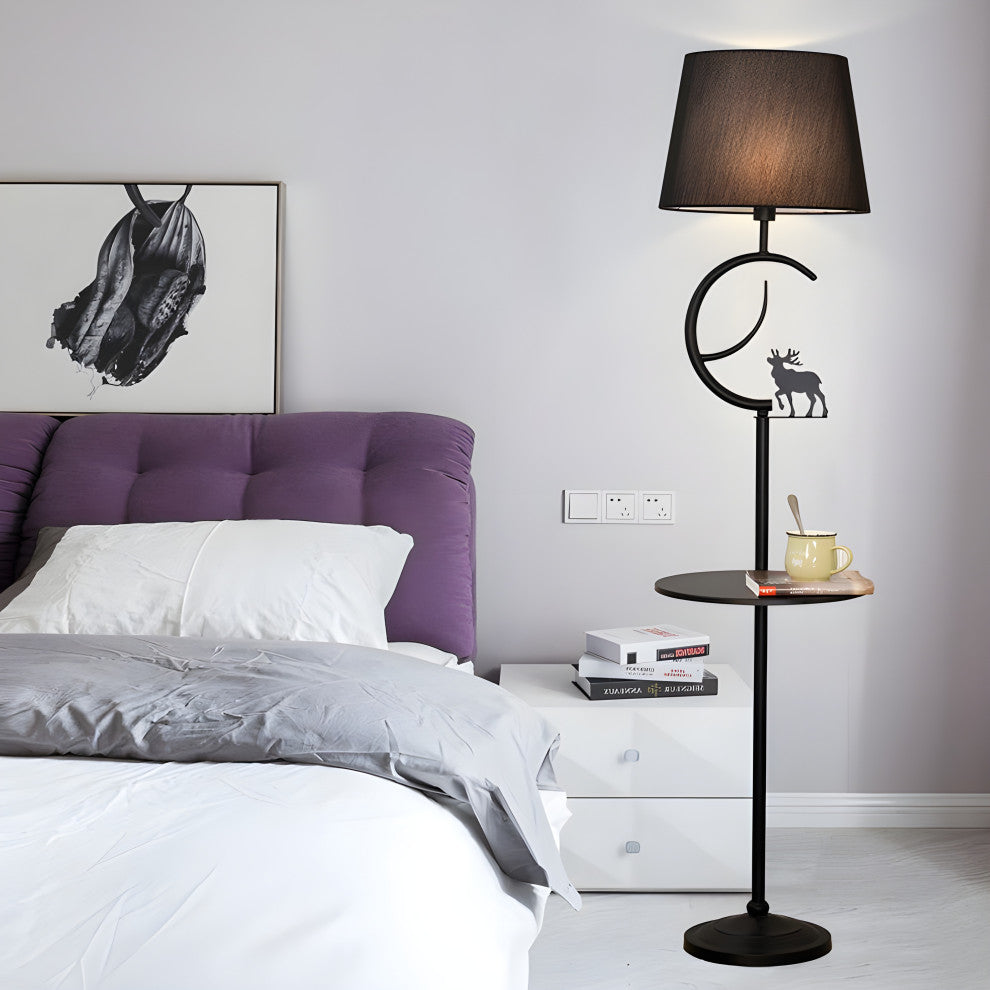 Cortaillod | Creative American Style Floor Lamp With Deer, White