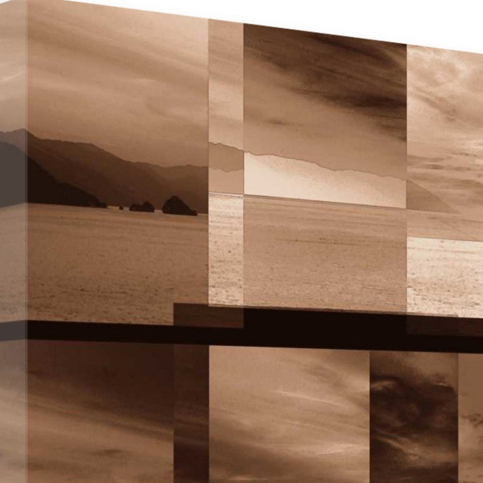 35" By the Water Sepia Tone Giclee Wrap Canvas Wall Art