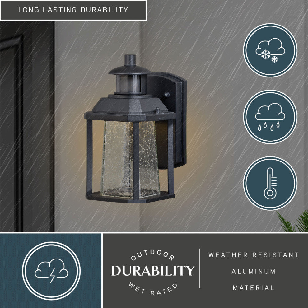 Freeport LED Motion Sensor Dusk to Dawn Outdoor Wall Light Textured Black