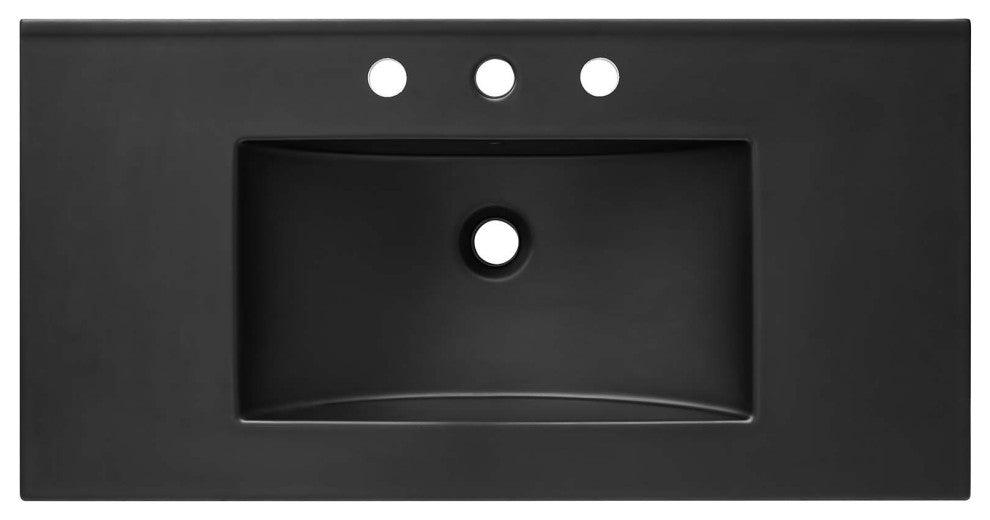 Elysian 36" Wood Bathroom Vanity - Black Brown