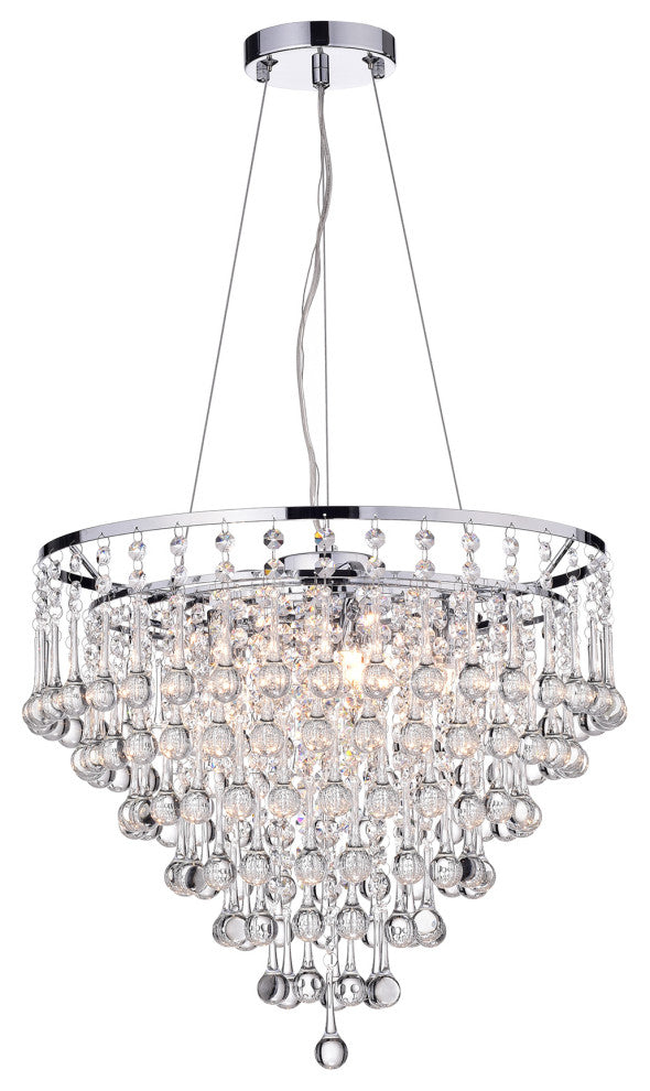 Kailee 5-Light Cascading Crystal Chandelier Chrome Ceiling Fixture Glam