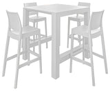 Vegas Maya 5-Piece Bar Set With 39"-55" Extendable White