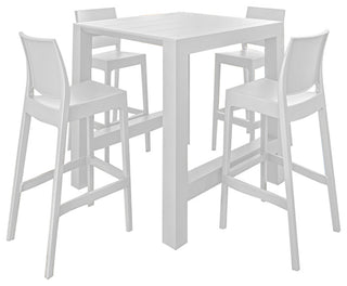 Vegas Maya 5-Piece Bar Set With 39"-55" Extendable White