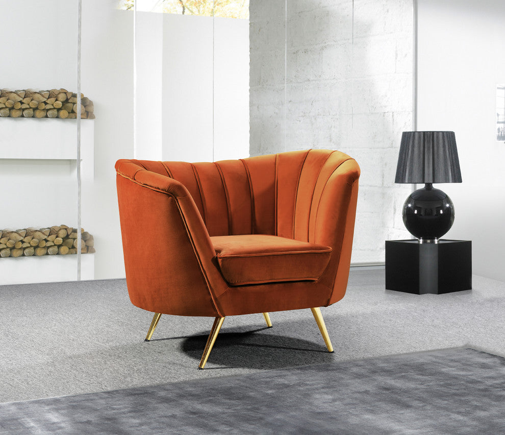 Margo Velvet Upholstered Set, Cognac, Chair