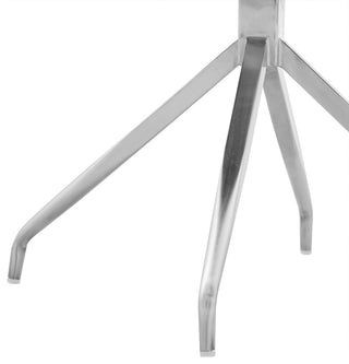 Noah Dining Room Accent Chair in Blue Velvet and Brushed Stainless Steel Finish