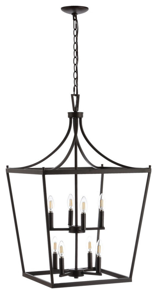Safavieh Vallor 8 Light Pendant Oil Rubbed Bronze, Black