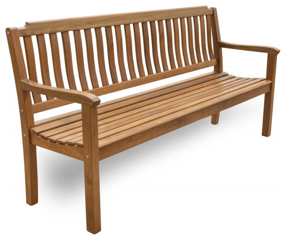 72" Teak Solid Wood Garden Bench