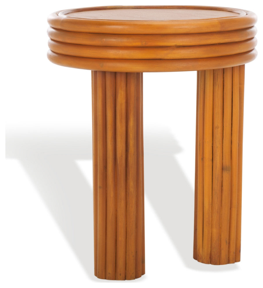 Safavieh Couture Bayaround Rattan Round Accent Table, Natural