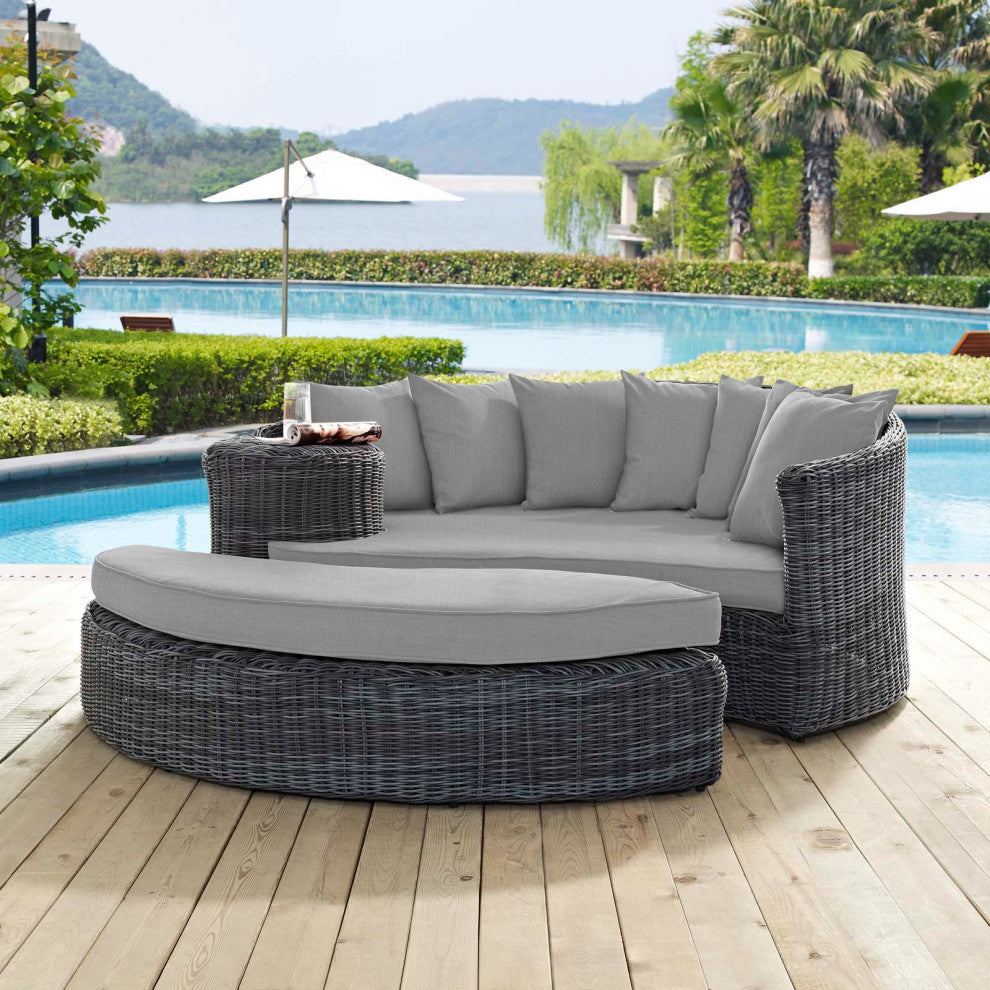 Summon Outdoor Patio Sunbrella Modern Daybed