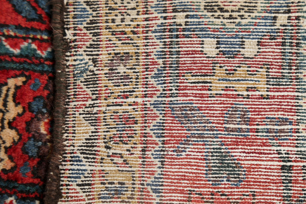Consigned, Traditional Antique Oriental Handmade Persian Area Rug, Blue, 12x18