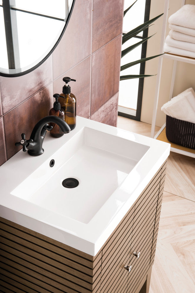 Linden 24" WW Walnut Vanity, White