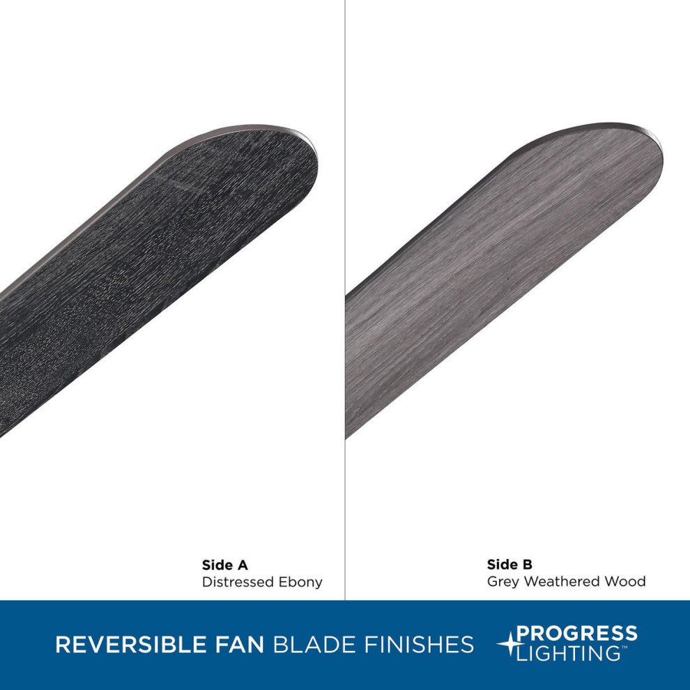 Claret 5-Blade Reversible Distressed Ebony/Gray Wood 56" LED Ceiling Fan