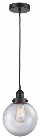 Innovations 616-1PH-BK-G202-8 1-Light Mini Pendant, Matte Black
