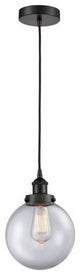 Innovations 616-1PH-BK-G202-8 1-Light Mini Pendant, Matte Black