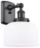 Large Bell 1-Light Sconce, Matte Black, Matte White