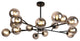 15-Light Glass Globe Bubble Sputnik Chandelier, Black