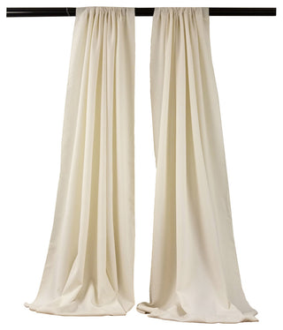 LA Linen Polyester Poplin Backdrop Drape 96"x58", 2 Pack, Ivory