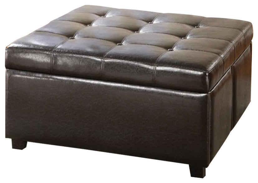 Storage Ottoman With 4 Drawers, Brown