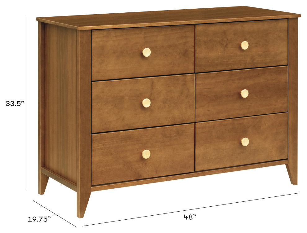 Sprout 6-Drawer Double Dresser, Chestnut Natural