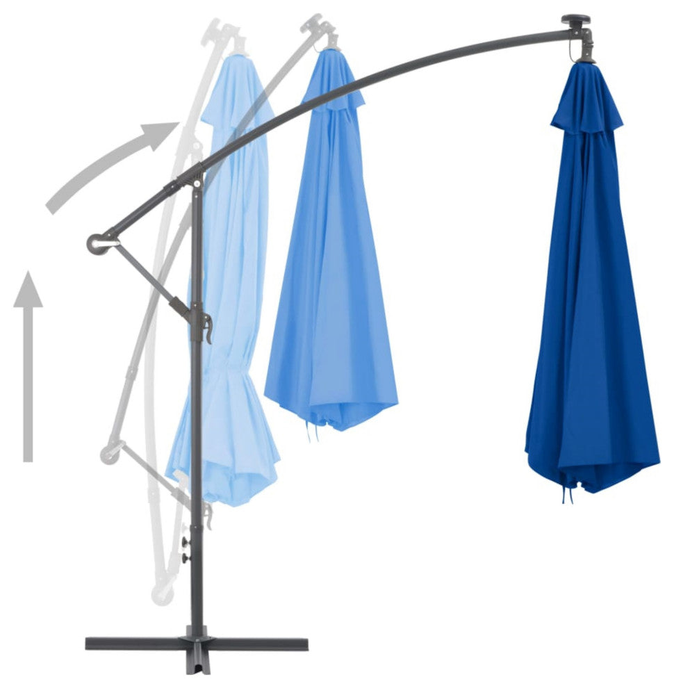Vidaxl Cantilever Umbrella With Aluminum Pole 137.8" Blue