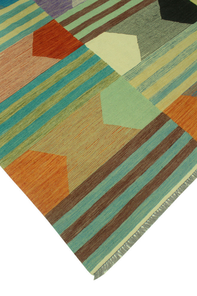 Winchester Kilim Olaniyan Blue/Ivory Rug, 8'6x11'6