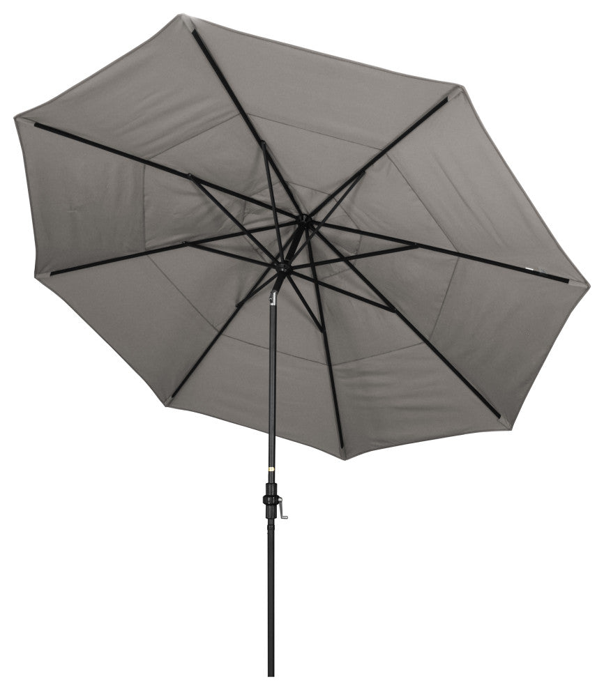 11' Aluminum Umbrella Collar Tilt Matted Black, Taupe