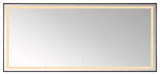Horizontal Rectangular LED Wall Mount Bathroom Mirror, Black, 72"