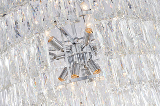 32" Chrome Metal 7-Tier Chandelier With Clear Crystals