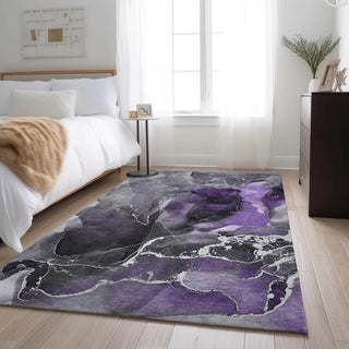 Premium Machine Washable Mayfield AMF503 Purple 9' x 12' Rug