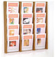 Wooden Mallet 12 Pocket Acrylic and Oak wall Display in Medium Oak