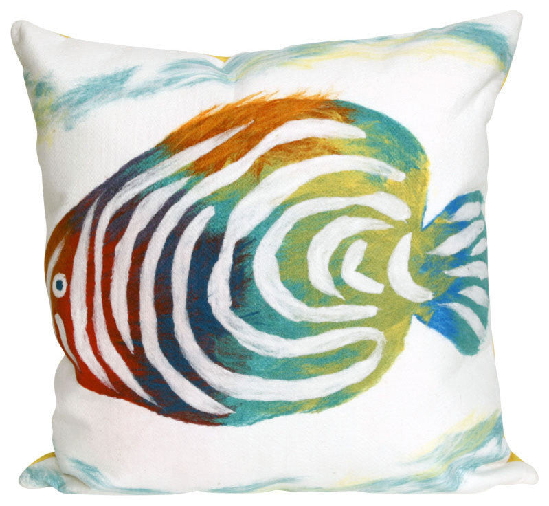 Visions II Rainbow Fish Pearl Pillow, 20"x20"