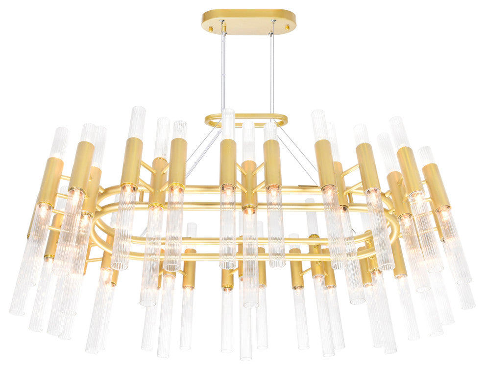 Orgue 72 Light Chandelier With Satin Gold Finish