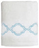 Soft Twist Trellis Hand Towel, White & Sky Blue, 16"x30"