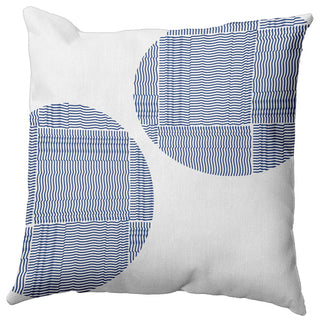 Circles and Squares Polyester Indoor Pillow, Nautical Navy, 16"x16"