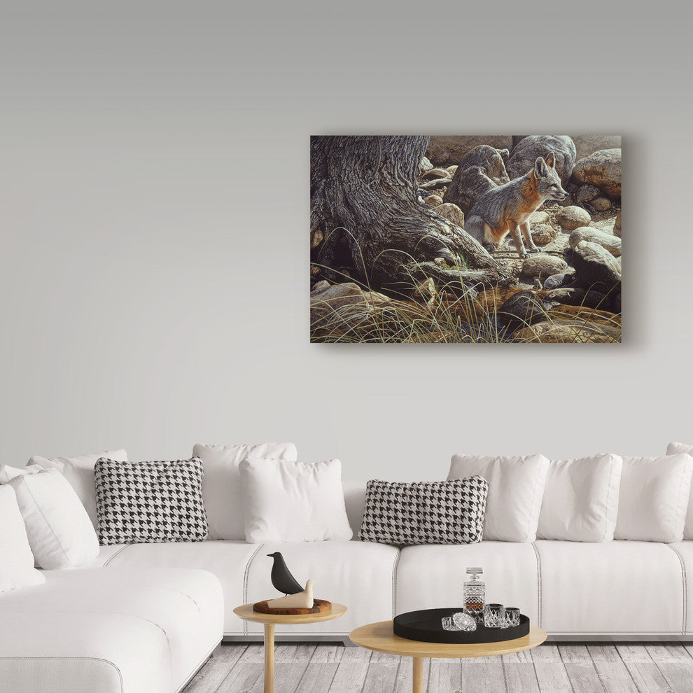 Ron Parker 'Desert Respite Kit Fox' Canvas Art, 19"x12"