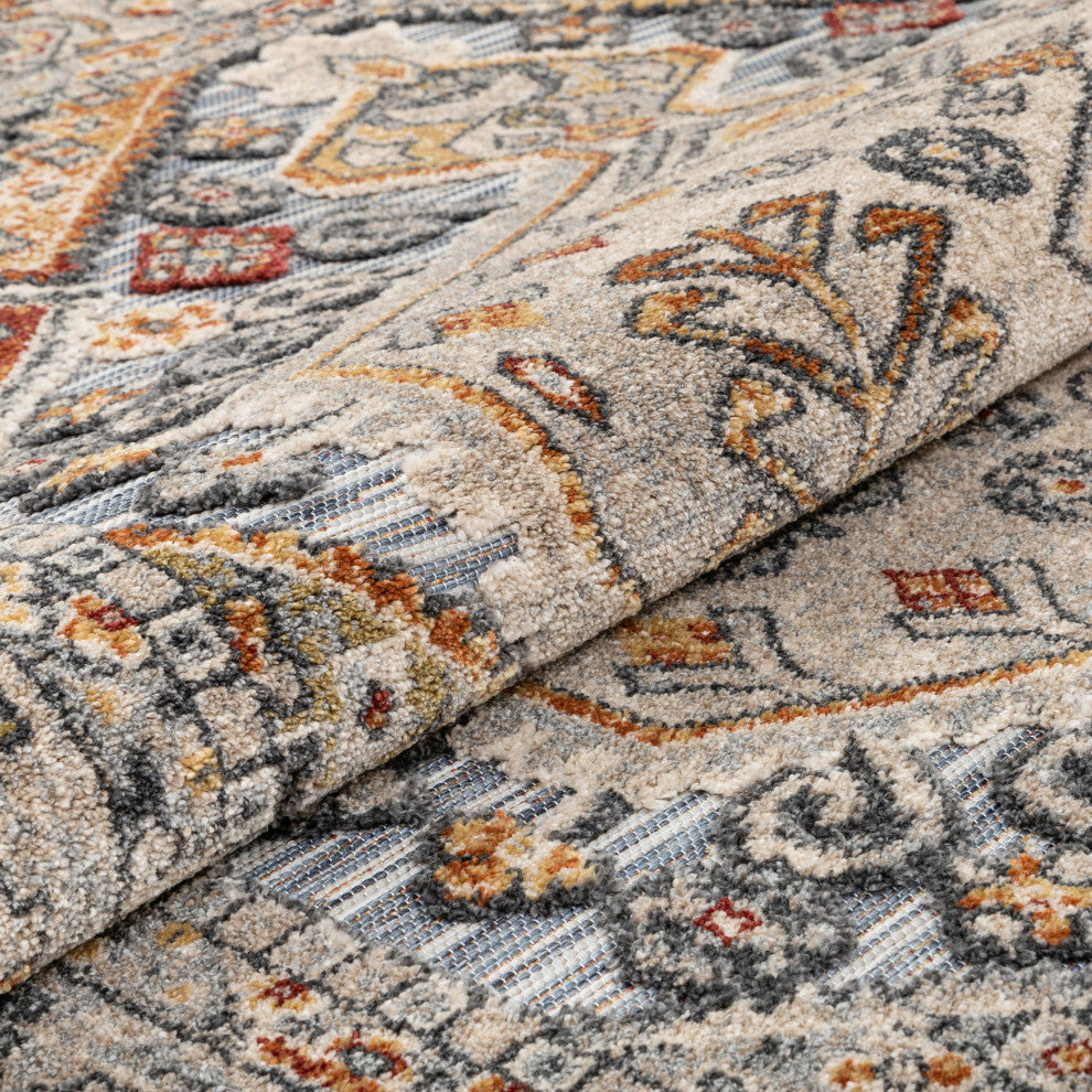 Pavia Traditional Flatweave High-Low Area Rug, Blue, 2'3"x7'3"