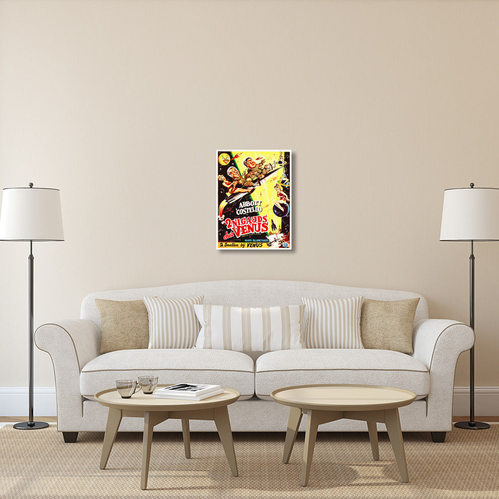 "Abbott & Costello - French - Go To Mars" Canvas Giclee, 23"x30"