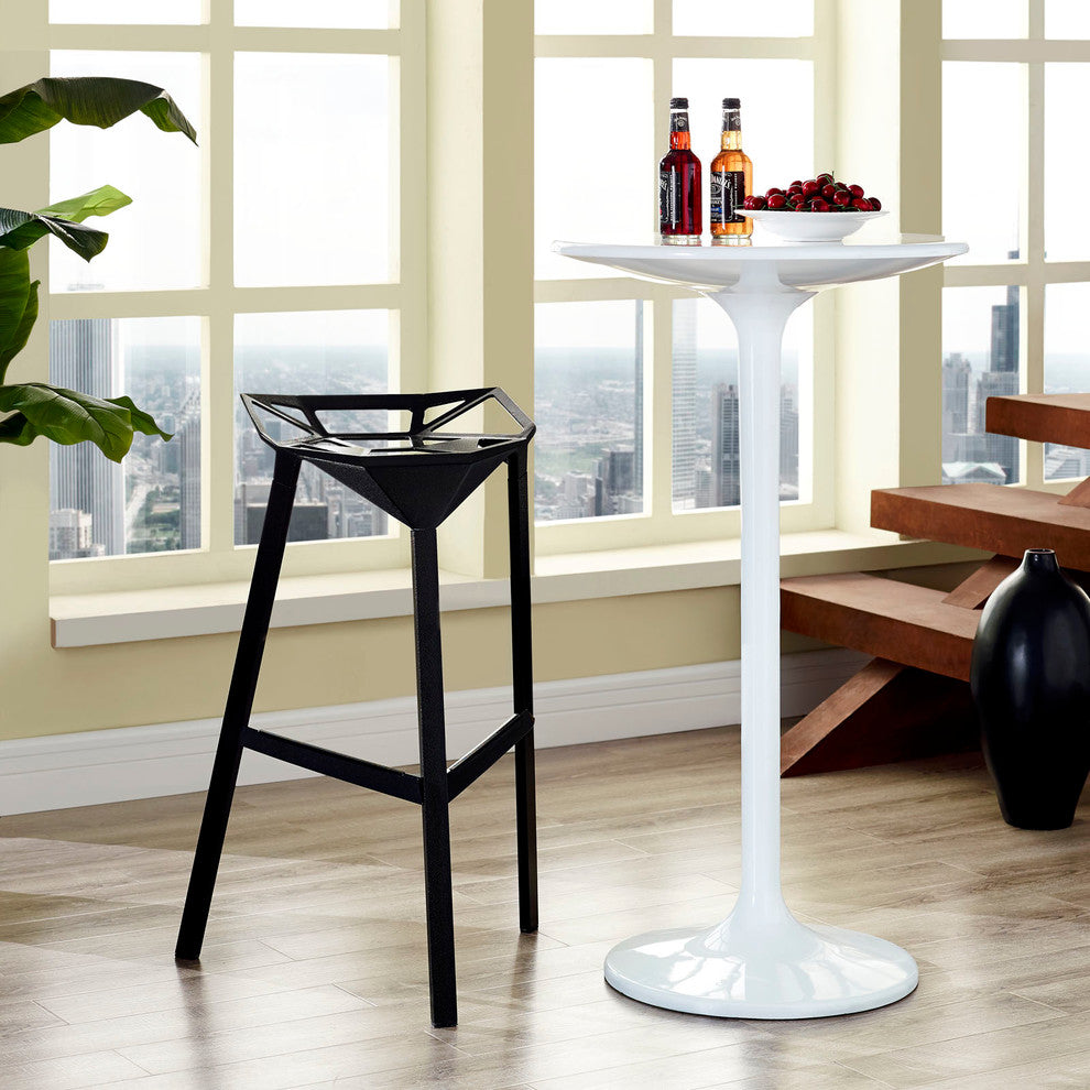 Modern Contemporary Living Room Stacking Bar Stool Black