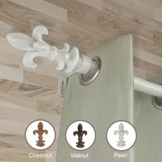 Magnus 1" Diameter Curtain Rod, Pearl White, 28-48"