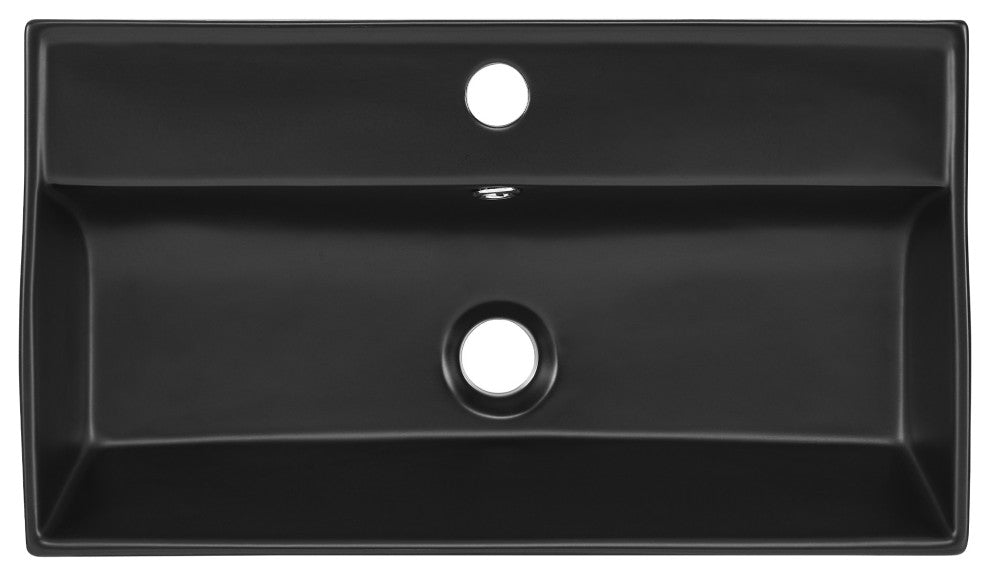 Claire Ceramic Wall Hung Sink, Matte Black