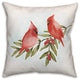 Two Cardinals On Leaves 2 18x18 Spun Poly Pillow