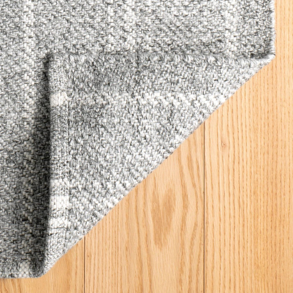Dash & Albert Melange Stripe Grey/Ivory Handwoven Indoor/Outdoor Rug, 8' x 10'