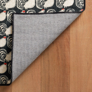 Frances Valentine x Dash & Albert Cockadoodledoo Multi Washable Rug, 2'6" x 8'
