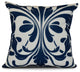 20x20", British Colonial, Geometric Print Outdoor Pillow, Blue